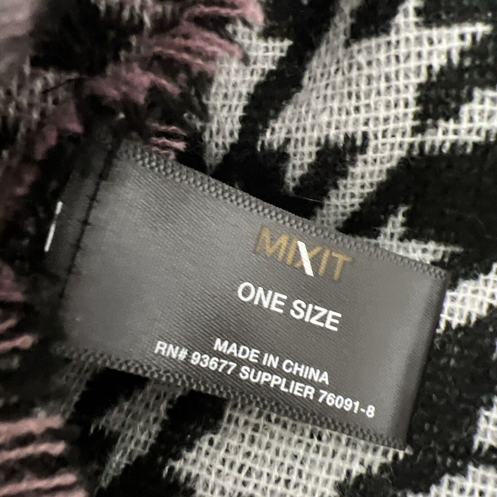 Mixit Scarf Women One Size Black White Pink Hound… - image 3